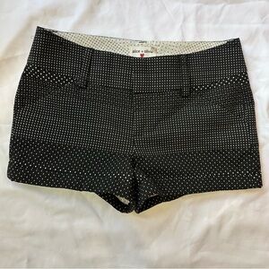 alice + olivia Black with White Microdot Tailored Women's Jean Shorts